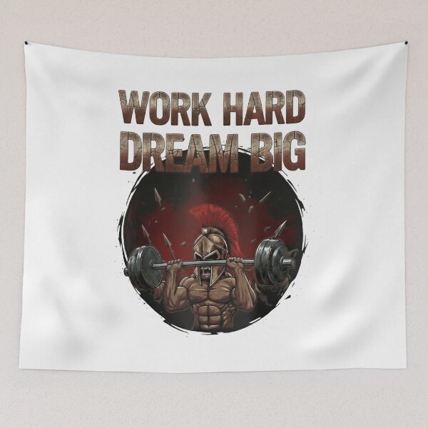 Item preview, Work Hard Dream Big | Spartan Warrior Gym Motivation designed and sold by TheArtForge.