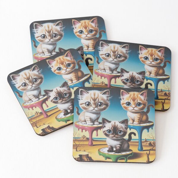 Item preview, Cute kittens in the style of Salvador Dali. designed and sold by elegantpaterns.