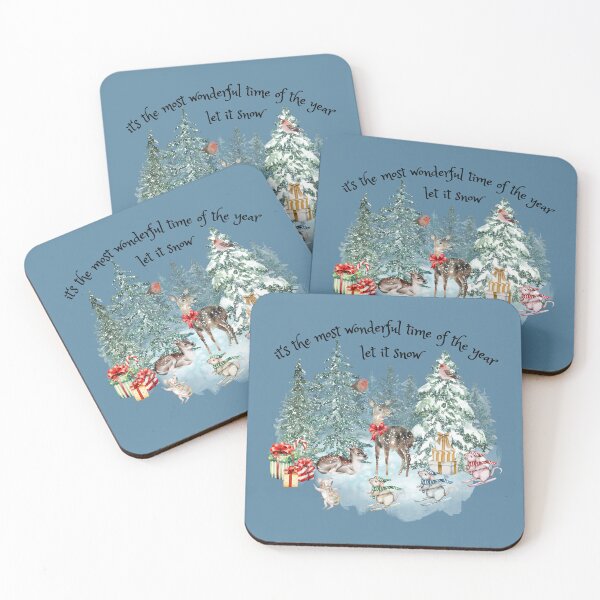 Item preview, It's the Most Wonderful Time of the Year Let it Snow Christmas Woodland Creatures  designed and sold by Forevermore.