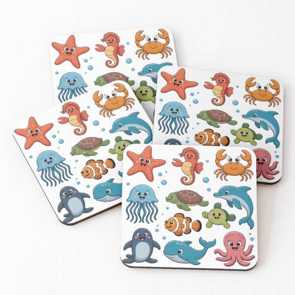 Item preview, Ocean Buddies Cute Sea Animal Friends Cartoon Whimsical designed and sold by chattsuede.