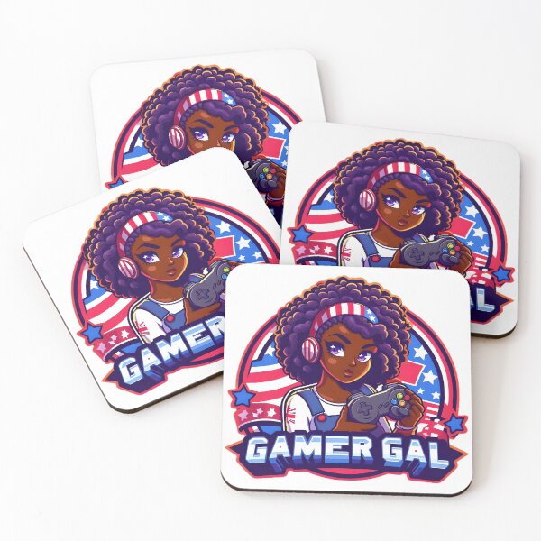 Item preview, American Gamer Girl - Patriotic Gaming Design. designed and sold by The-T-In-Retro.