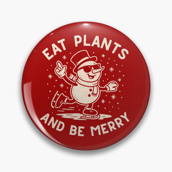 Item preview, Eat Plants and Be Merry – Retro Vegan Snowman Christmas Design designed and sold by VegancoreGoods.