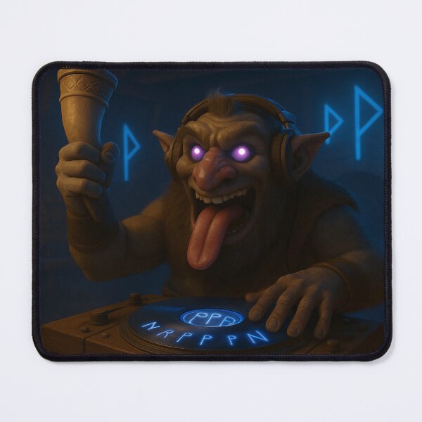Item preview, Tungl-Troll DJ – Rune Disco Troll of the North in Brainrot style  designed and sold by NorseDrip.