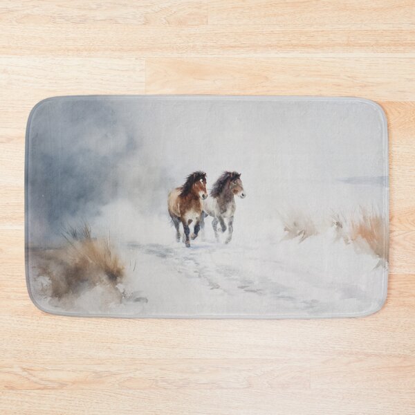 Item preview, A pair of Icelandic horses playing in a snowy landscape Horses in Motion designed and sold by CDC40.