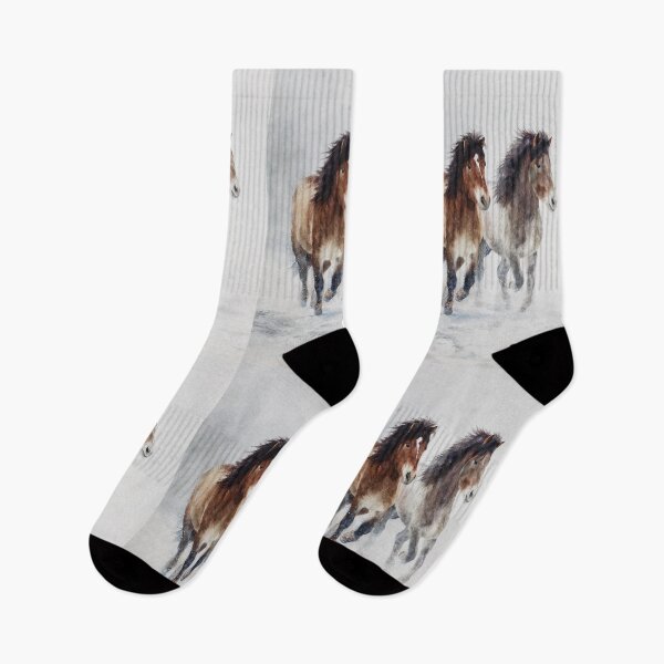 Item preview, A pair of Icelandic horses playing in a snowy landscape Horses in Motion designed and sold by CDC40.