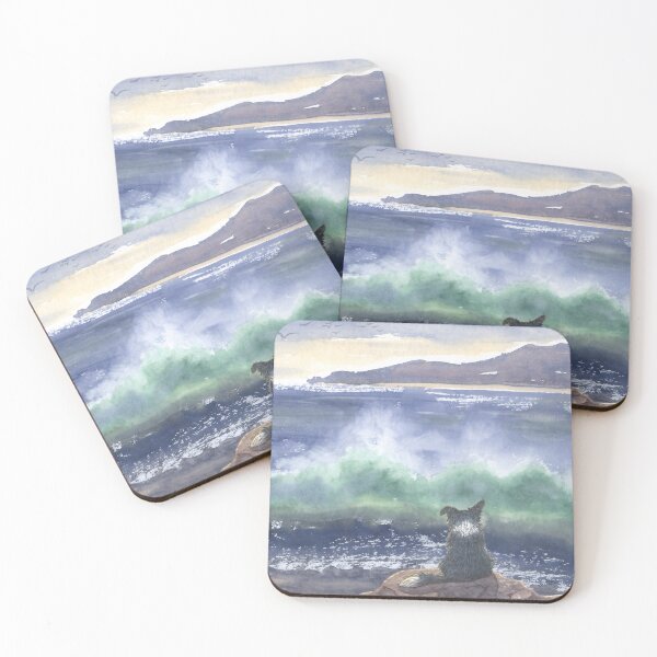 Item preview, Border Collie Dog Gazing out to Sea Watercolour Painting  designed and sold by SusanAlisonArt.