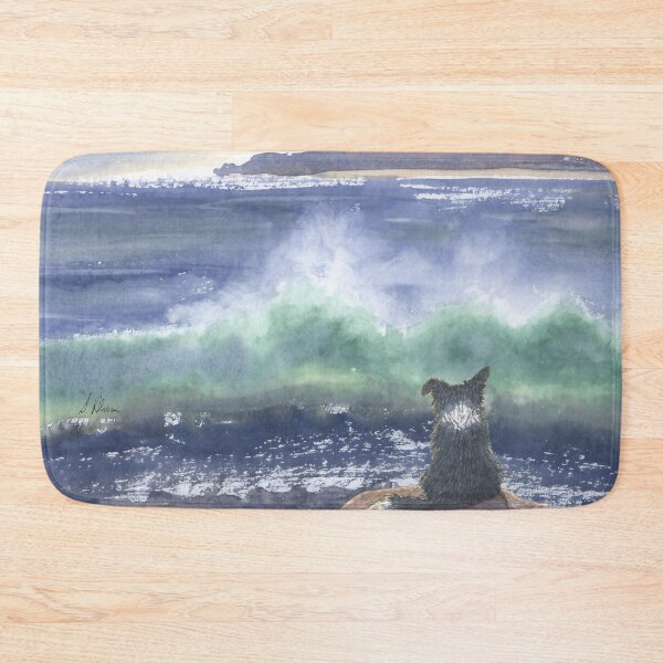 Item preview, Border Collie Dog Gazing out to Sea Watercolour Painting  designed and sold by SusanAlisonArt.