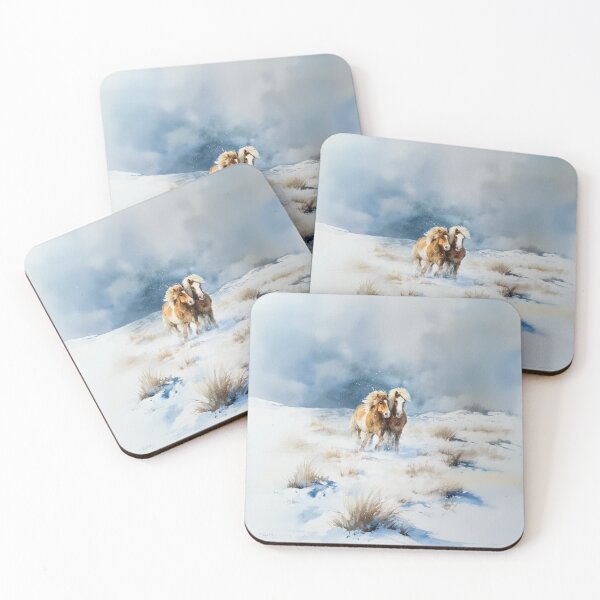 Item preview, A pair of Icelandic horses playing in a snowy landscape Horses in Motion designed and sold by CDC40.