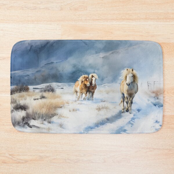 Item preview, A pair of Icelandic horses playing in a snowy landscape Horses in Motion designed and sold by CDC40.