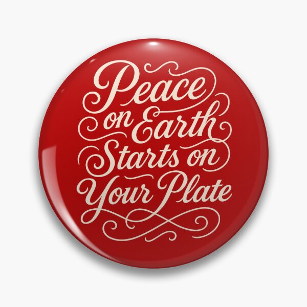 Item preview, Peace on Earth Starts on Your Plate – Elegant Vegan Christmas Typography Design designed and sold by VegancoreGoods.