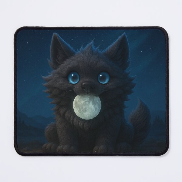 Item preview, Sköllipuff the Moon-Eater – Fluffy Nordic Moon Wolf in Brainrot style  designed and sold by NorseDrip.