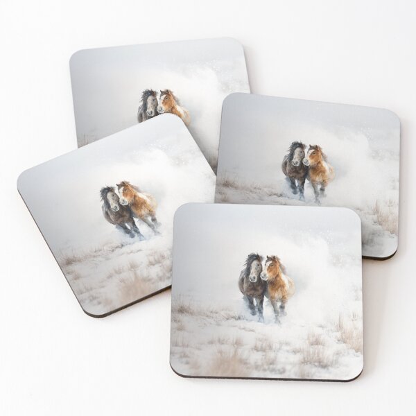 Item preview, A pair of Icelandic horses playing in a snowy landscape Horses in Motion designed and sold by CDC40.