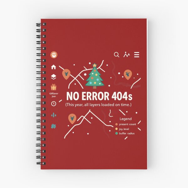 Item preview, No Error 404s – GIS Christmas Map Humor designed and sold by MapHappens.