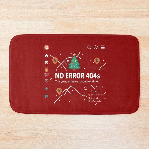 Item preview, No Error 404s – GIS Christmas Map Humor designed and sold by MapHappens.