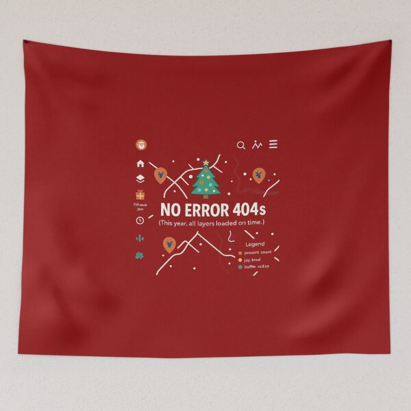 Item preview, No Error 404s – GIS Christmas Map Humor designed and sold by MapHappens.