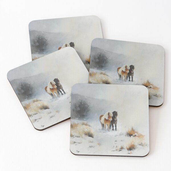 Item preview, A pair of Icelandic horses playing in a snowy landscape Horses in Motion designed and sold by CDC40.