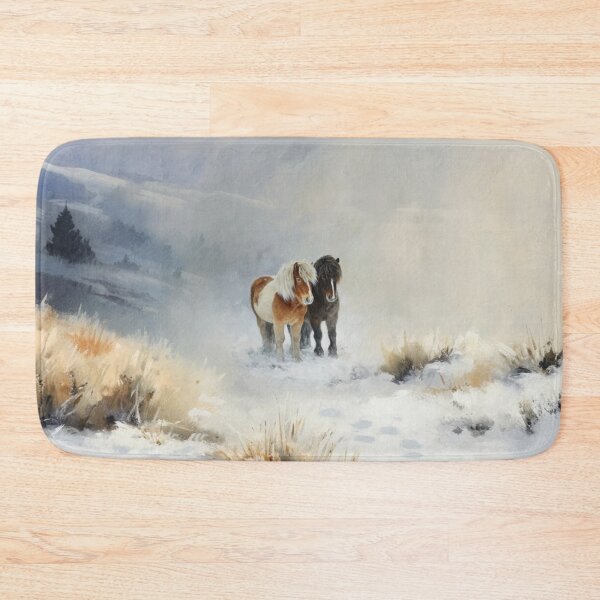 Item preview, A pair of Icelandic horses playing in a snowy landscape Horses in Motion designed and sold by CDC40.