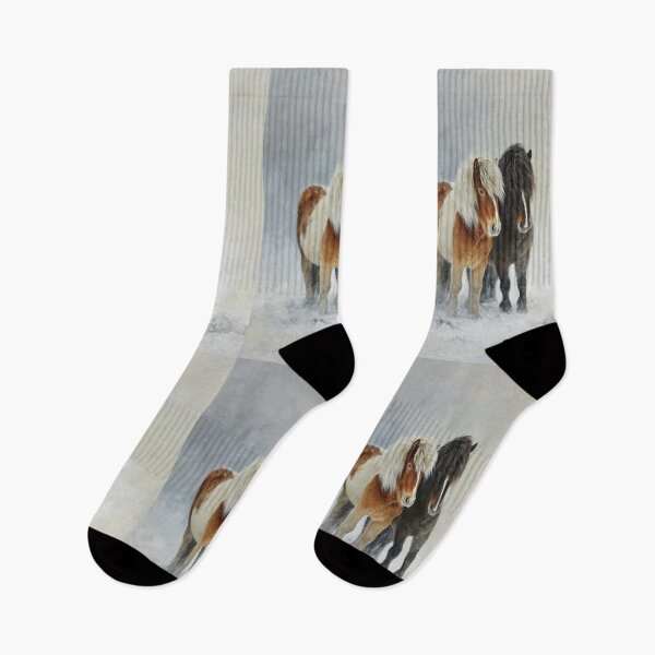 Item preview, A pair of Icelandic horses playing in a snowy landscape Horses in Motion designed and sold by CDC40.