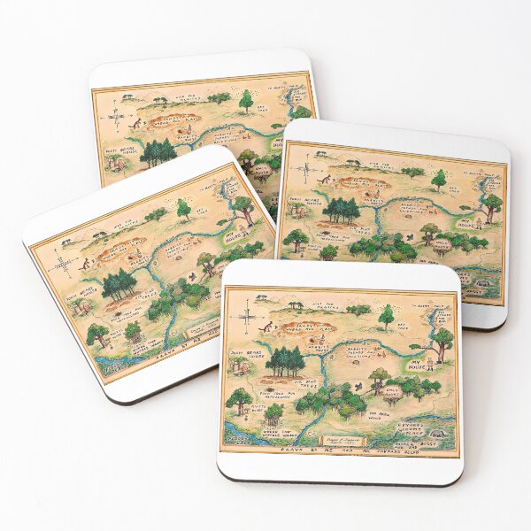 Item preview, Aged Winnie the Pooh 100 Acre Wood Map designed and sold by TeeARTHY.