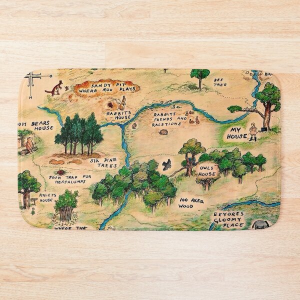Item preview, Aged Winnie the Pooh 100 Acre Wood Map designed and sold by TeeARTHY.