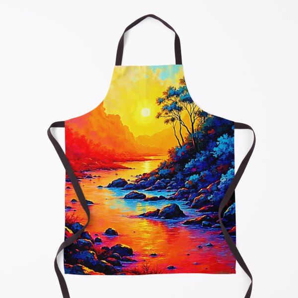 Item preview, Vibrant Sunset River Landscape Art designed and sold by Health And Fitness Posts e-Store.