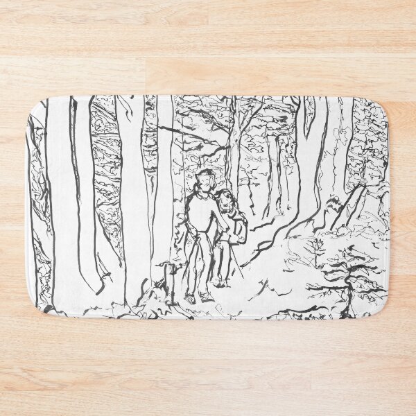 Item preview, Hikers in the forest (Textile printing) designed and sold by FredericBach.