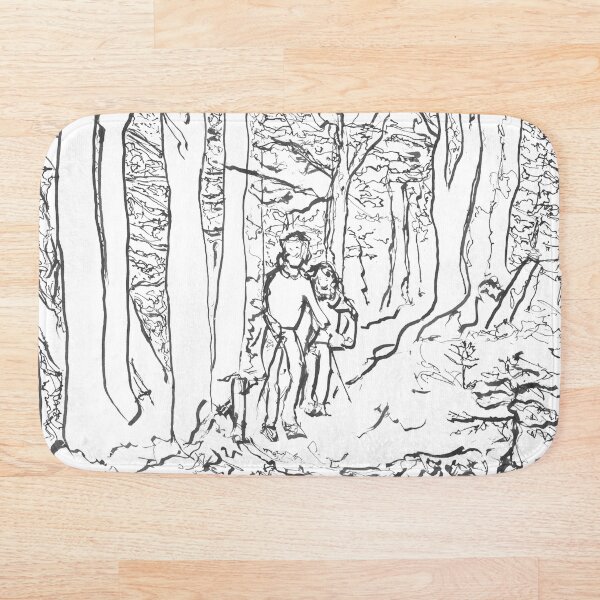 Item preview, Excursionistas en el bosque (impresión textil) designed and sold by FredericBach.