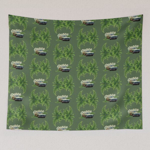 Item preview, Rustic Green Hippy Peace: A Vintage Digital Escape designed and sold by Golden Hour Art.