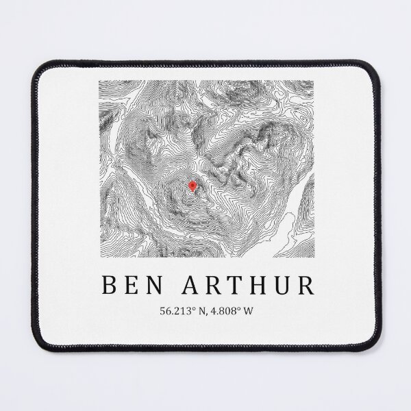 Item preview, Scottish Mountain Ben Arthur Topographic Map Design - Scotland Hiking Gift Contour Line Art designed and sold by Loom on the Loch.