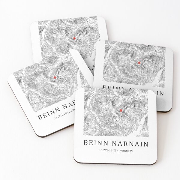 Item preview, Beinn Narnain Scotland Mountain Map Print - Scottish Munro Topographic Art Gift for Hikers designed and sold by Loom on the Loch.