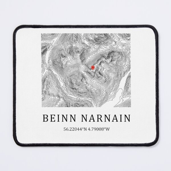 Item preview, Beinn Narnain Scotland Mountain Map Print - Scottish Munro Topographic Art Gift for Hikers designed and sold by Loom on the Loch.