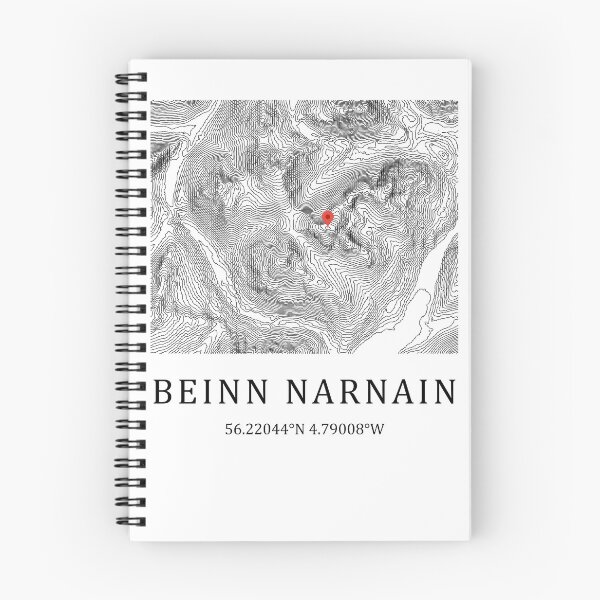 Item preview, Beinn Narnain Scotland Mountain Map Print - Scottish Munro Topographic Art Gift for Hikers designed and sold by Loom on the Loch.