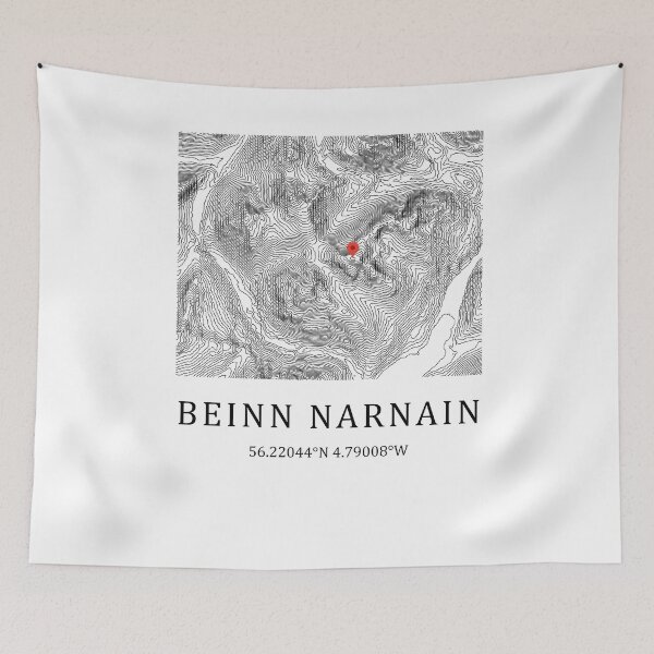 Item preview, Beinn Narnain Scotland Mountain Map Print - Scottish Munro Topographic Art Gift for Hikers designed and sold by Loom on the Loch.