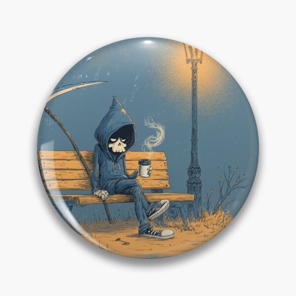 Item preview, Coffee Break with Death – Grim Reaper Chill Art designed and sold by pehhappy.