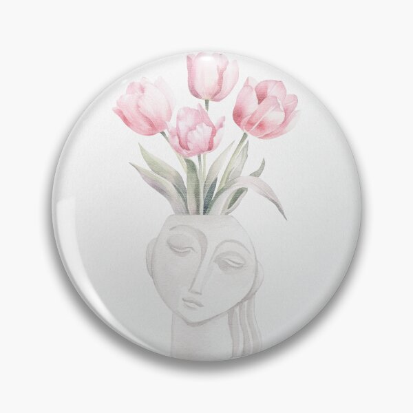 Item preview, floral flowers pink in vase designed and sold by Neranchara.