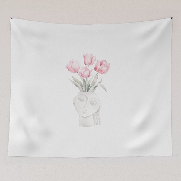 Item preview, floral flowers pink in vase designed and sold by Neranchara.
