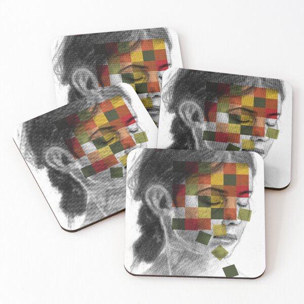 Item preview, Abstract Portrait in Squares F0003 Fall/Autumn Palette designed and sold by Morose-merch.