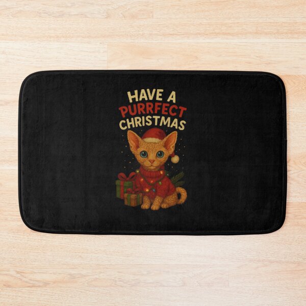 Item preview, Have a Purrfect Christmas Devon Rex Design designed and sold by Liv Solara.
