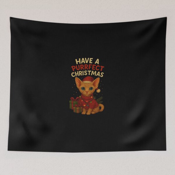 Item preview, Have a Purrfect Christmas Devon Rex Design designed and sold by Liv Solara.