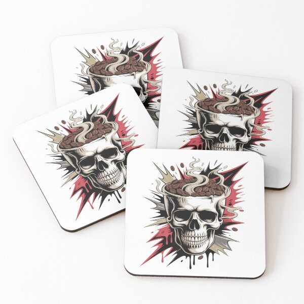 Item preview, Death Before Decaf – Coffee Skull Art designed and sold by OthersideCoffee.