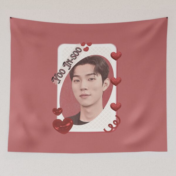 Item preview, Yoo In-soo Korean Actor Kdrama Group Card Red Aesthetic Collage Design designed and sold by AJUNICE STUDIO.