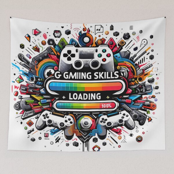 Item preview, Gaming Skills Loading 100% Complete Design designed and sold by DrawDrip.