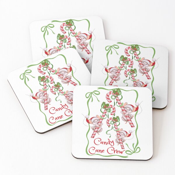 Item preview, Candy Cane Crew Retro Vintage Christmas Mice Family Holiday Group designed and sold by Forevermore.