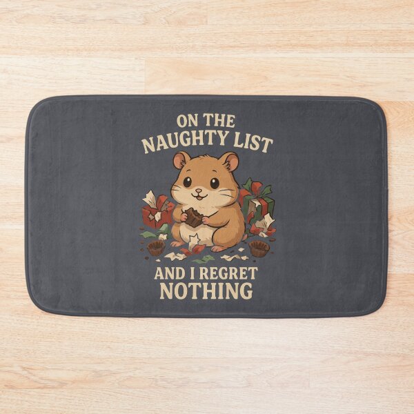 Item preview, Naughty Christmas Hamster  Funny Holiday Gift Design designed and sold by Meandmyshop.