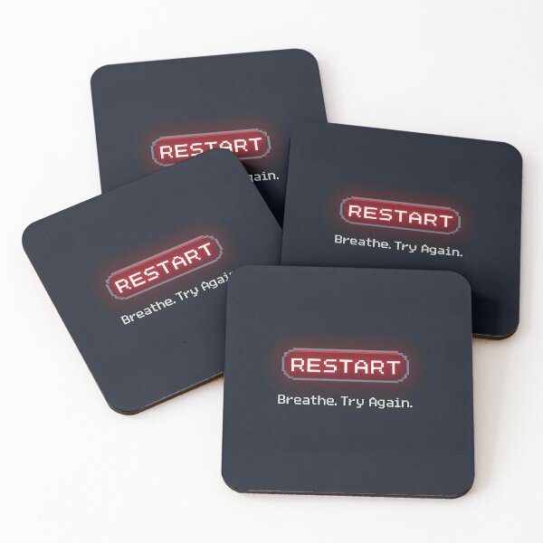 Item preview, RESTART Breathe Try Again Retro Gaming Mental Health Motivation Design designed and sold by VibranPalette.
