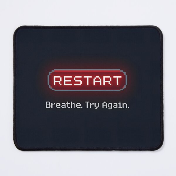 Item preview, RESTART Breathe Try Again Retro Gaming Mental Health Motivation Design designed and sold by VibranPalette.