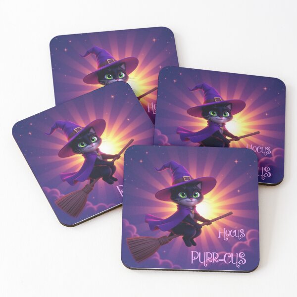 Item preview, Hocus Purr-Cus Gatita Bruja Adorable en Escoba designed and sold by Prestons Corner.