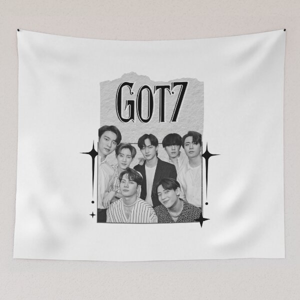 Item preview, Got 7 Korean Boy Group KPop Scrapbook Collage Cozy Y2K Vintage Design designed and sold by HELL0WBELLO.