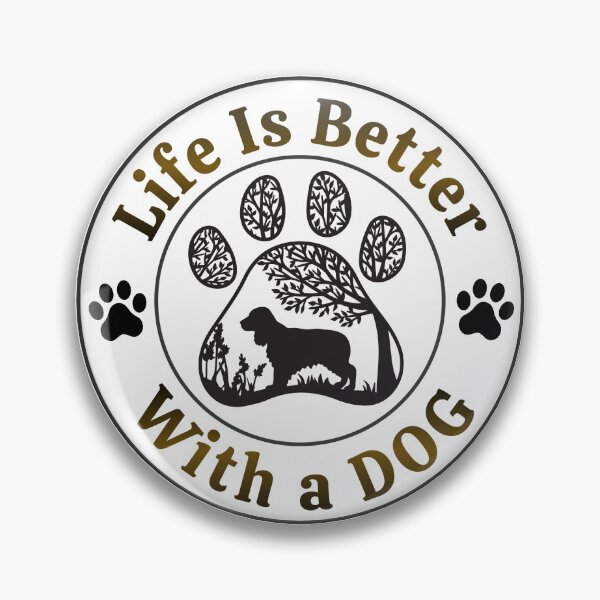 Aperçu de l'œuvre La vie est plus belle avec un chien - Motif empreinte de patte créée et vendue par TherezaDesign.