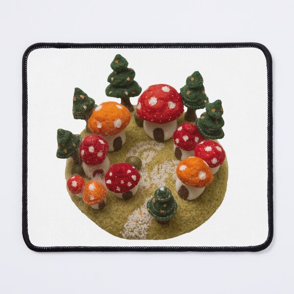 Item preview, Mushroom House Village – Cozy Felt Forest Scene designed and sold by JeeFoSnP.